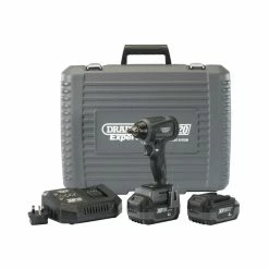 Draper 98963 XP20 20V Brushless 250Nm 3/8" Impact Wrench With 2x 4.0Ah Batteries