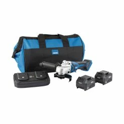 Draper 99734 D20 20V 115mm Brushless Grinder Kit With 2 X 3.0Ah Batteries, Twin Charger And Bag