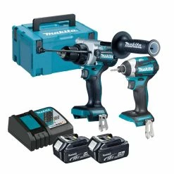 Makita DLX2412TJ LXT 18V Brushless Combi & Impact Twin Kit With 2x 5.0Ah Batteries