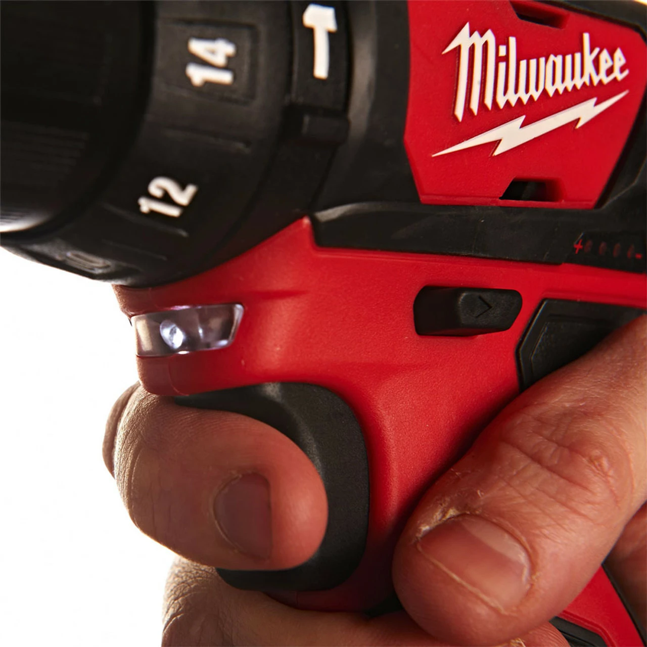 Milwaukee M12 BPD-202C 12V Sub Compact Percussion Drill With 2x 2.0Ah Batteries - Image 6
