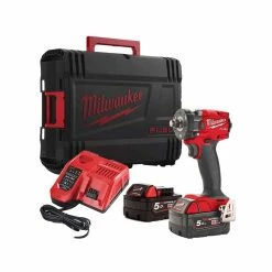Milwaukee M18 FIW2F12-502X 18V 1/2" Impact Wrench With Friction Ring With 2x 5.0Ah Batteries