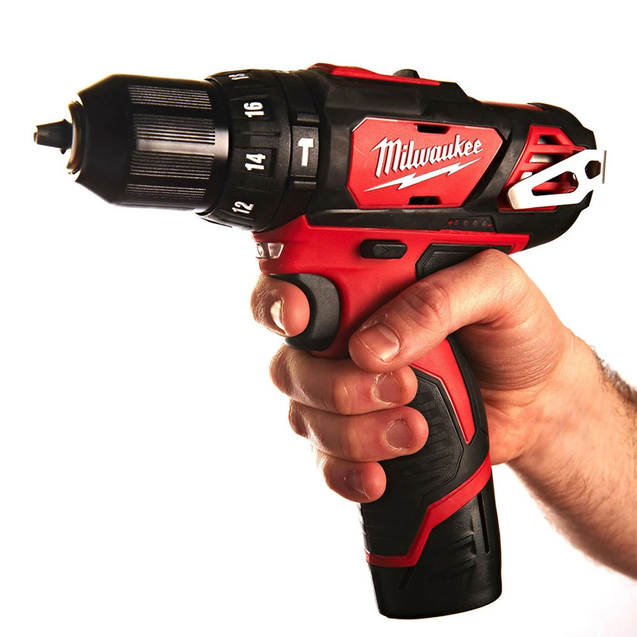 Milwaukee M12 BPD-202C 12V Sub Compact Percussion Drill With 2x 2.0Ah Batteries - Image 3