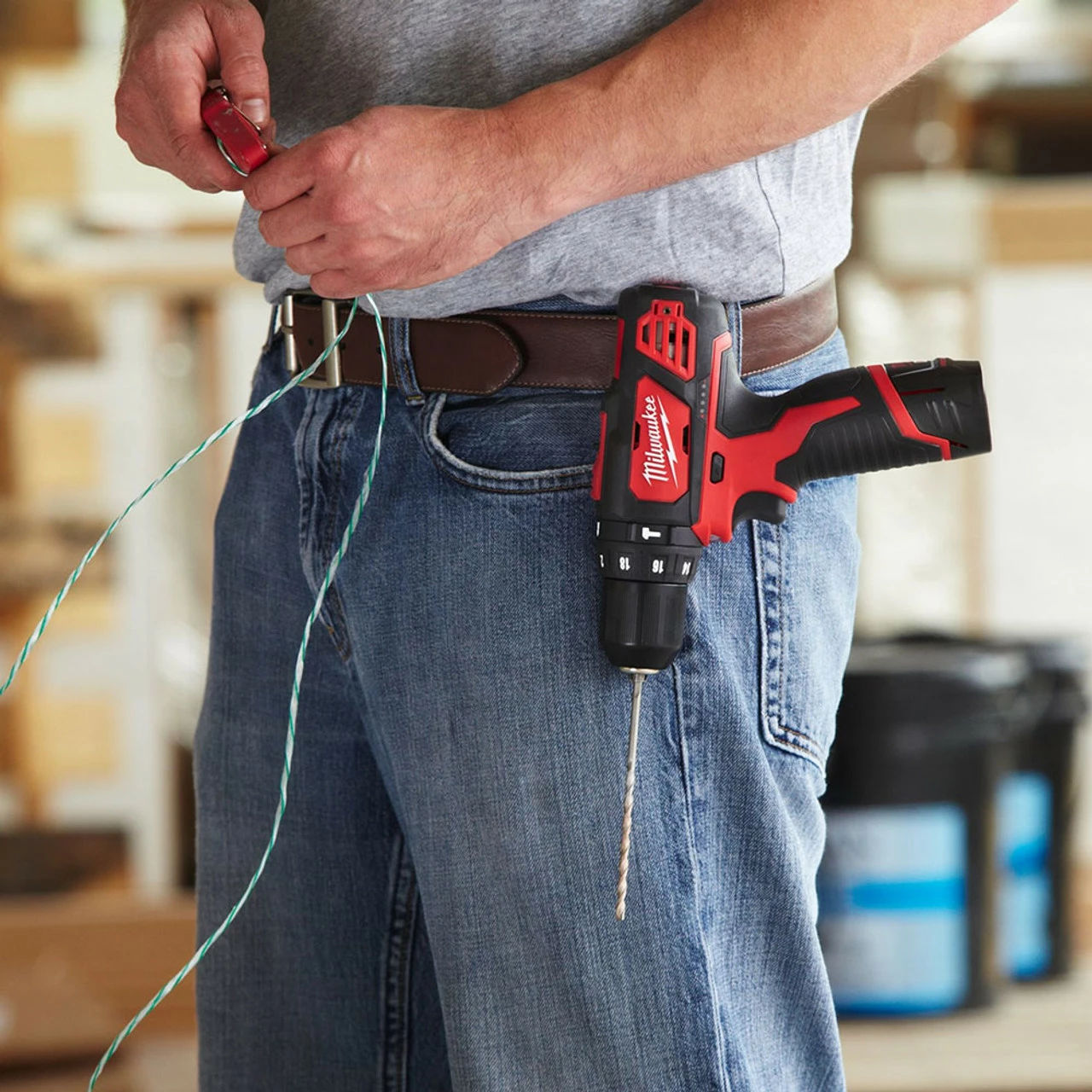 Milwaukee M12 BPD-202C 12V Sub Compact Percussion Drill With 2x 2.0Ah Batteries - Image 8