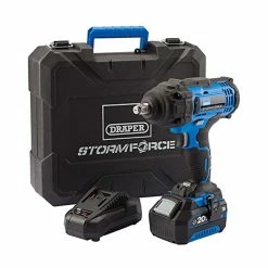 Draper 43785 Storm Force 20V 1/2" Mid-Torque 400Nm Impact Wrench With 1x 4.0Ah Battery