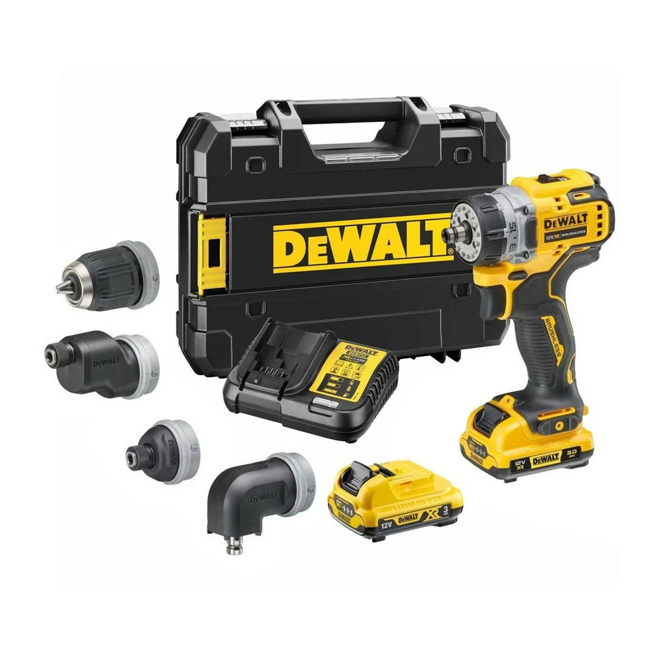 DeWalt DCD703L2T 12V XR Brushless Multi-Head Drill Driver With 2x 3Ah Batteries
