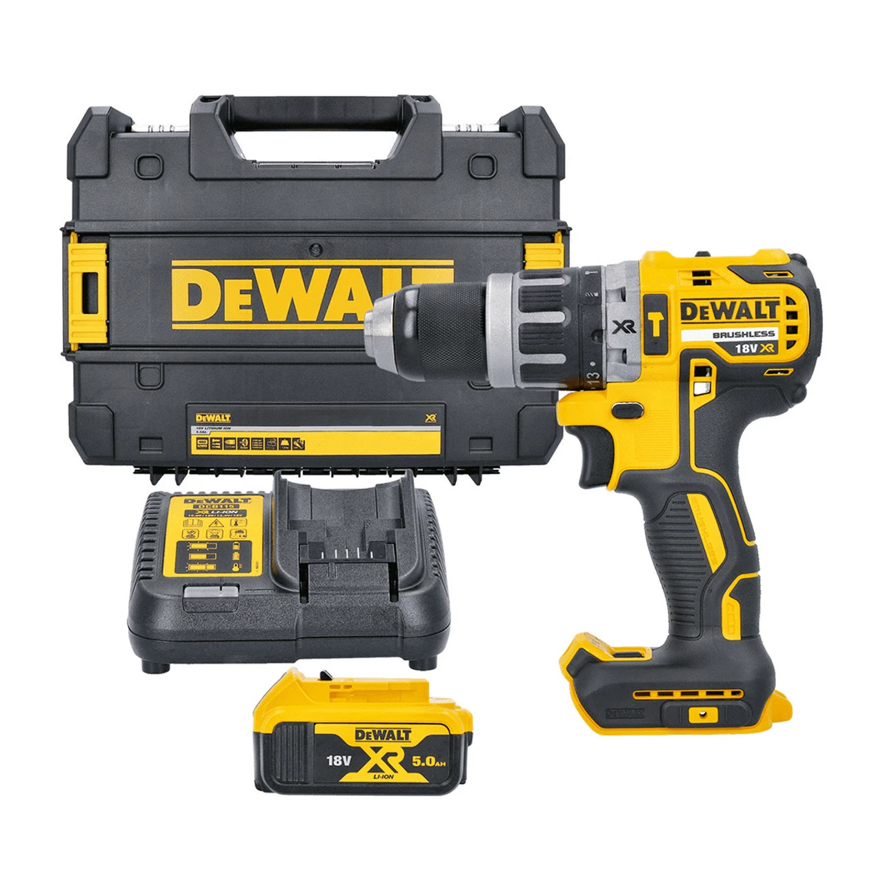 DeWalt DCD795P1 18V XR Brushless Combi Drill With 1x 5.0Ah Battery