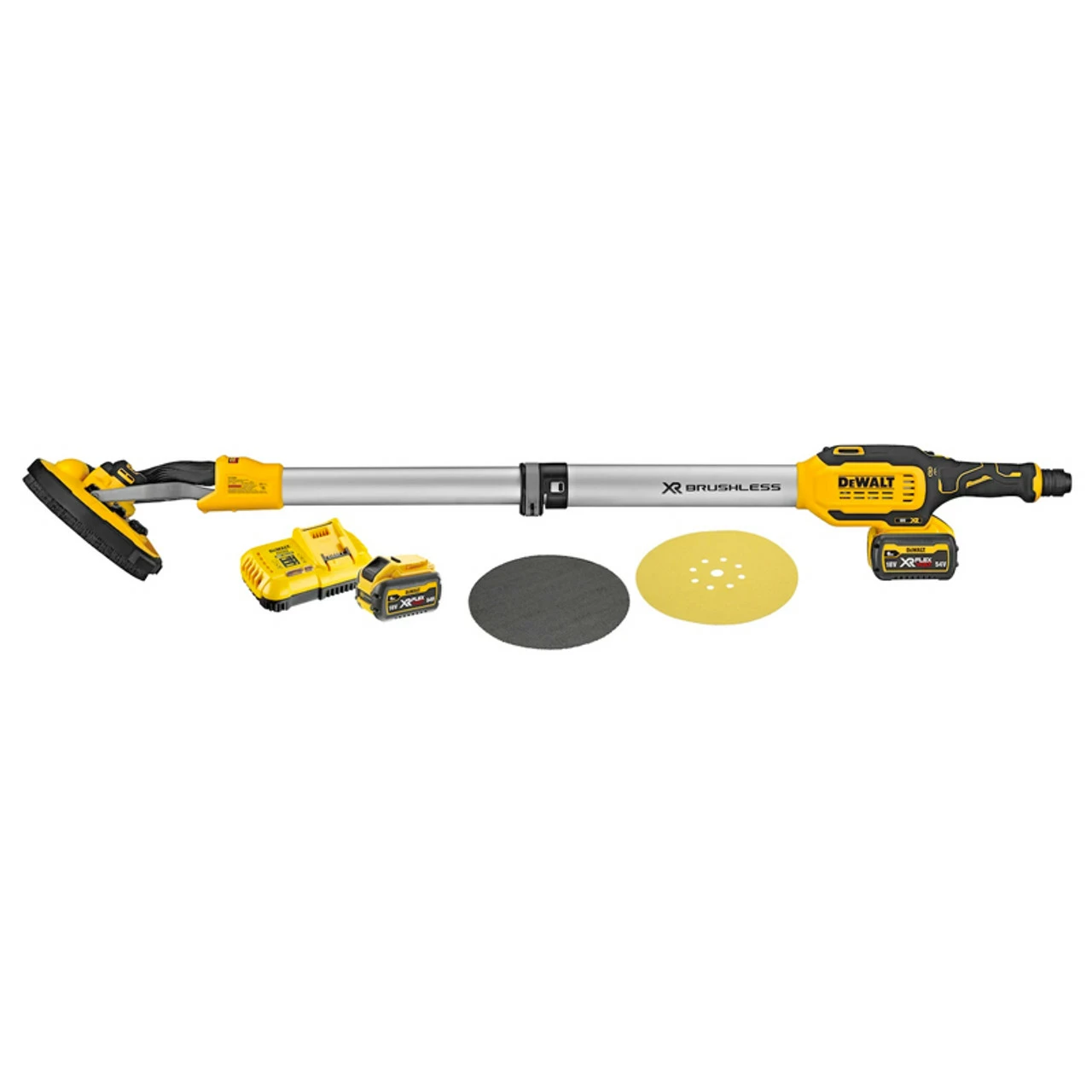 DeWalt DCE800T2 18V 225mm Brushless Drywall Sander With 2x 6.0Ah Batteries