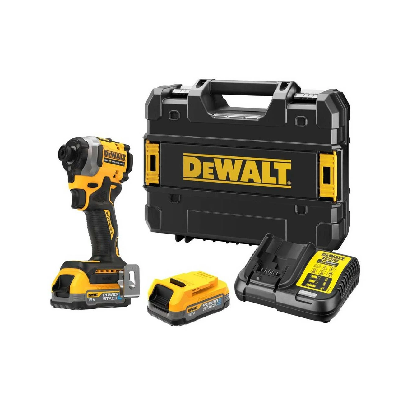 DeWalt DCF850E2T 18V XR Brushless Impact Driver With 2x Powerstack Batteries - Image 2
