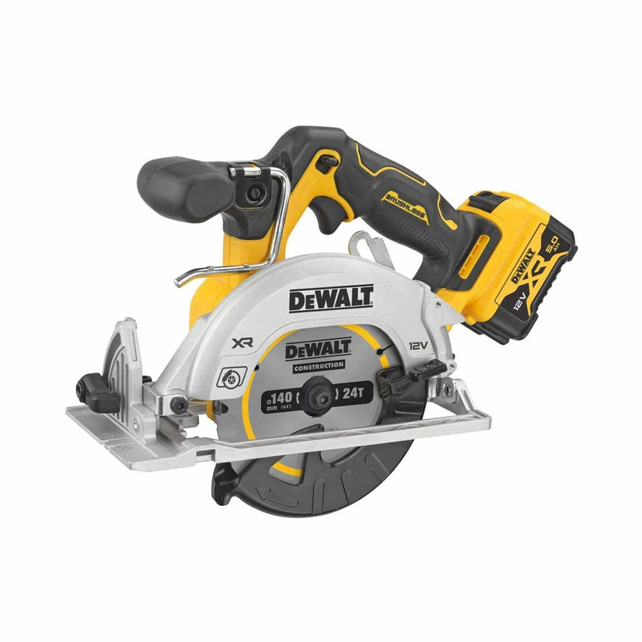 DeWalt DCS512P2 12V XR Brushless 140mm Circular Saw With 2x 5.0Ah Batteries - Image 2