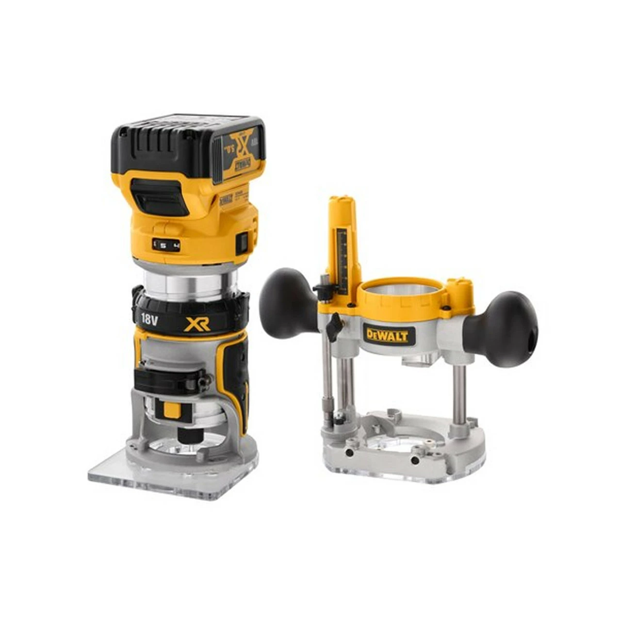 DeWalt DCW604P2 18V XR Brushless 1/4" Router With 2x 5.0Ah Batteries - Image 2