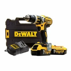 DeWalt DCD795P2 18V XR Brushless Combi Drill With 2x 5.0Ah Batteries