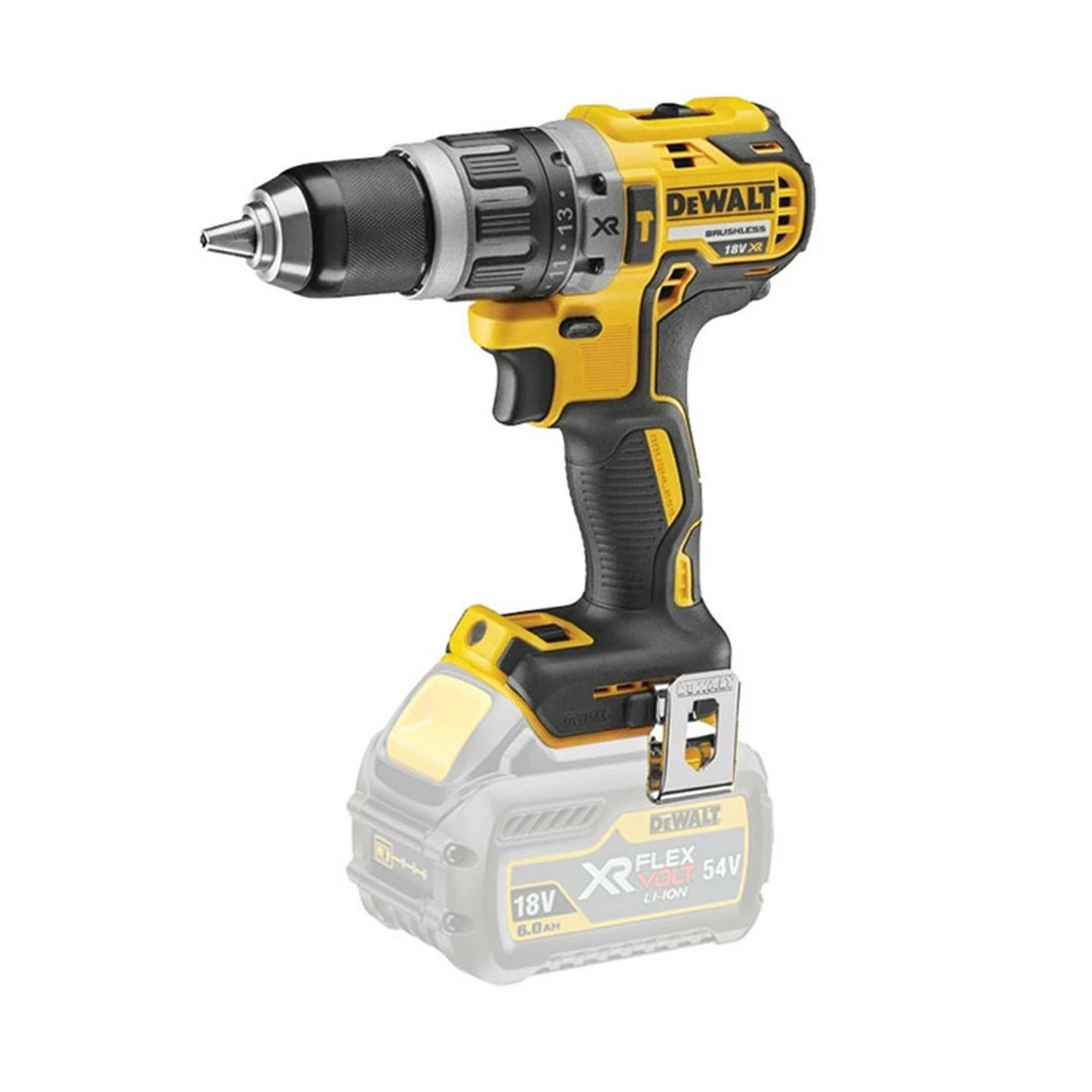 DeWalt DCD796T1-GB 18V XR Brushless Combi Drill With 1x 6.0Ah Battery - Image 2