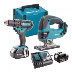 Makita DLX2134TJ-2 18V Combi Drill & Jigsaw Twin Pack With 2x 5.0Ah Batteries