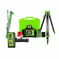 Imex I88R Rotating Red Laser Level Kit With 2x 9.0Ah Batteries, LRX10 Receiver, Staff & Tripod