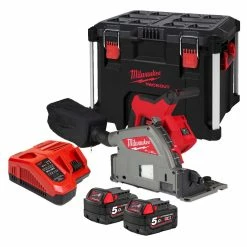 Milwaukee M18 FPS55-502X 18V FUEL™ 55mm Brushless Plunge Saw With 2x 5.0Ah Batteries