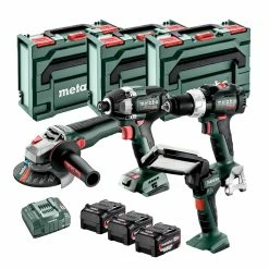 Metabo UK685200004 18V 4 Piece Cordless Kit With 3x 5.2Ah Batteries