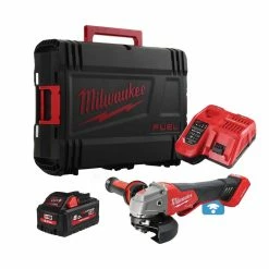 Milwaukee M18 ONEFSAG115XPDB-801X 18V Cordless One-Key 115mm Angle Grinder With 1x 8.0Ah Battery
