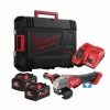 Milwaukee M18 ONEFSAG115XPDB-802X 18V Cordless One-Key 115mm Angle Grinder With 2x 8.0Ah Batteries