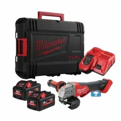Milwaukee M18 ONEFSAG115XPDB-802X 18V Cordless One-Key 115mm Angle Grinder With 2x 8.0Ah Batteries
